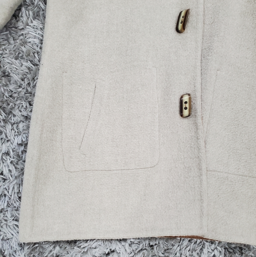 Alpaca 111 70% Baby Alpaca 30% Wool Tan Biege Reversible Coat Size M - Picture 7 of 9
